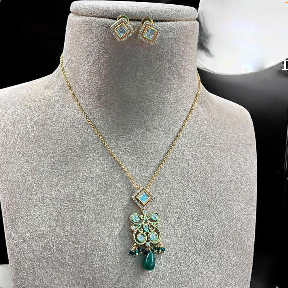 Jewel Addiction Gold Plated Pota Stone And Beads Necklace Set