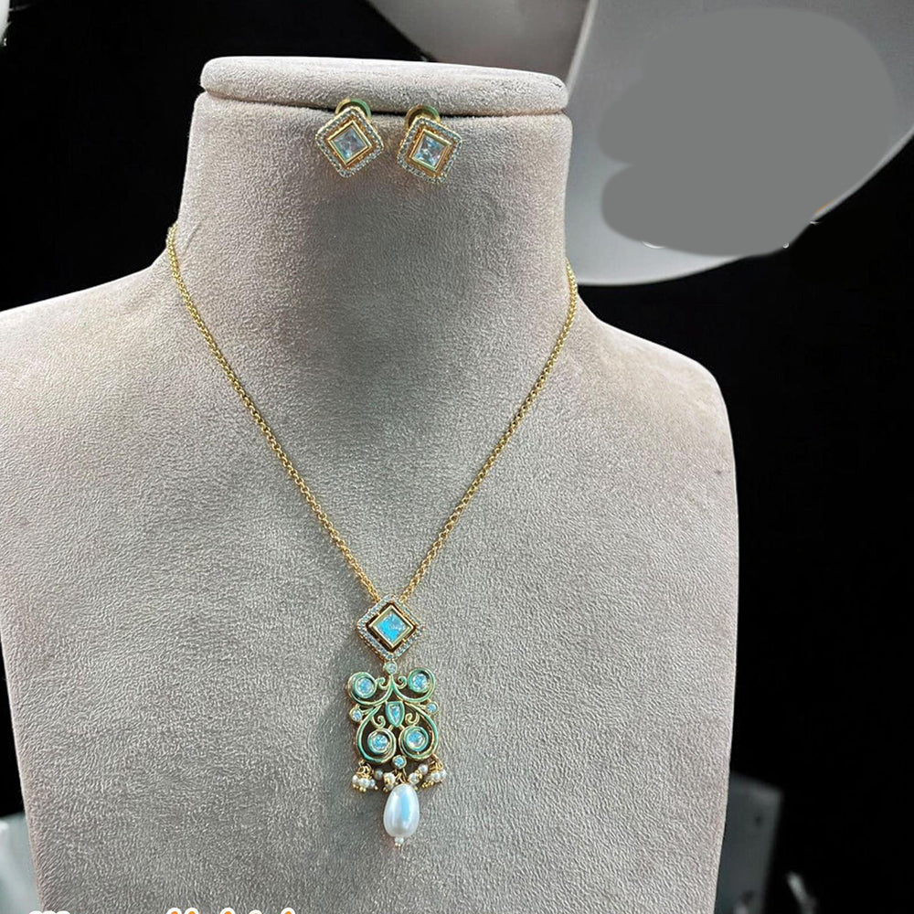 Jewel Addiction Gold Plated Pota Stone And Beads Necklace Set