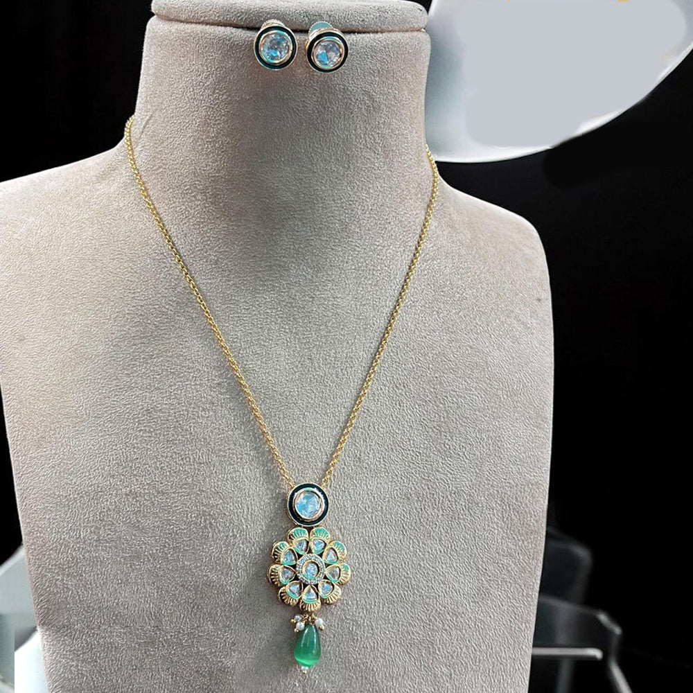 Jewel Addiction Gold Plated Pota Stone And Beads Necklace Set