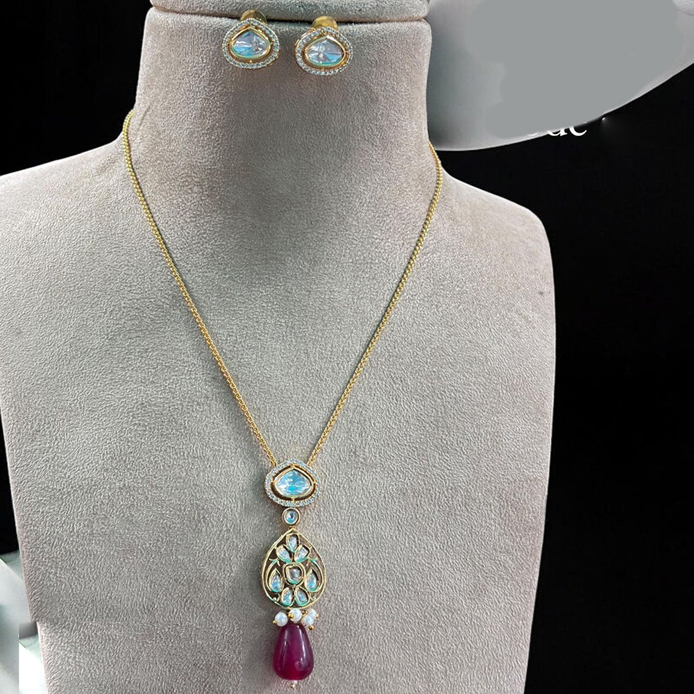 Jewel Addiction Gold Plated Pota Stone And Beads Necklace Set