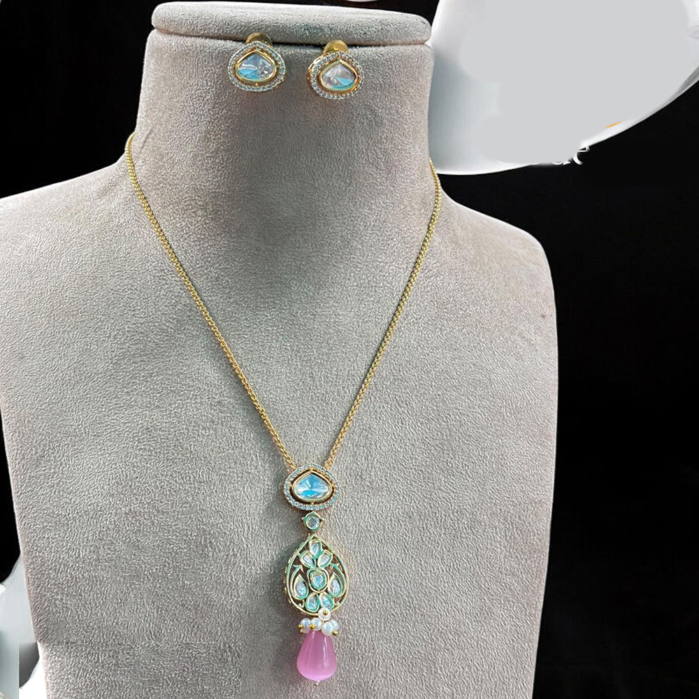 Jewel Addiction Gold Plated Pota Stone And Beads Necklace Set