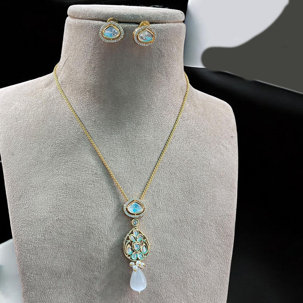 Jewel Addiction Gold Plated Pota Stone And Beads Necklace Set