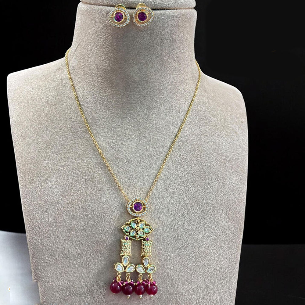 Jewel Addiction Gold Plated Pota Stone And Beads Necklace Set