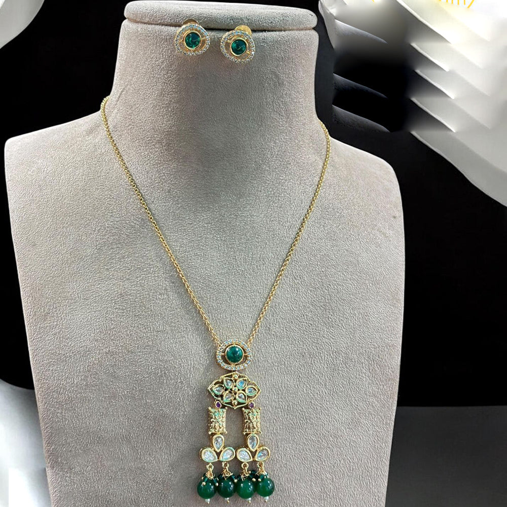 Jewel Addiction Gold Plated Pota Stone And Beads Necklace Set