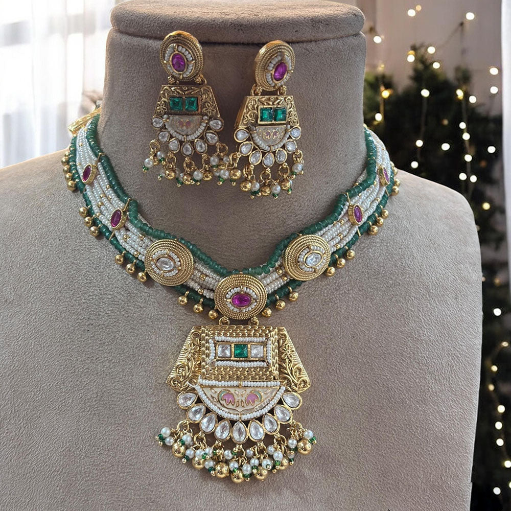 Jewel Addiction Desi Royal Kundan And Pearl Necklace Set