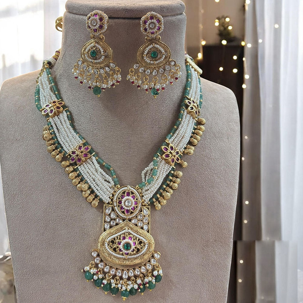 Jewel Addiction Desi Royal Kundan And Pearl Necklace Set