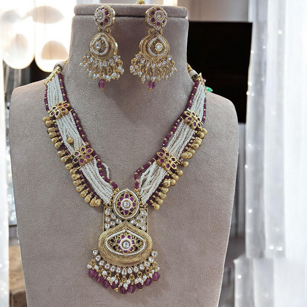 Jewel Addiction Desi Royal Kundan And Pearl Necklace Set