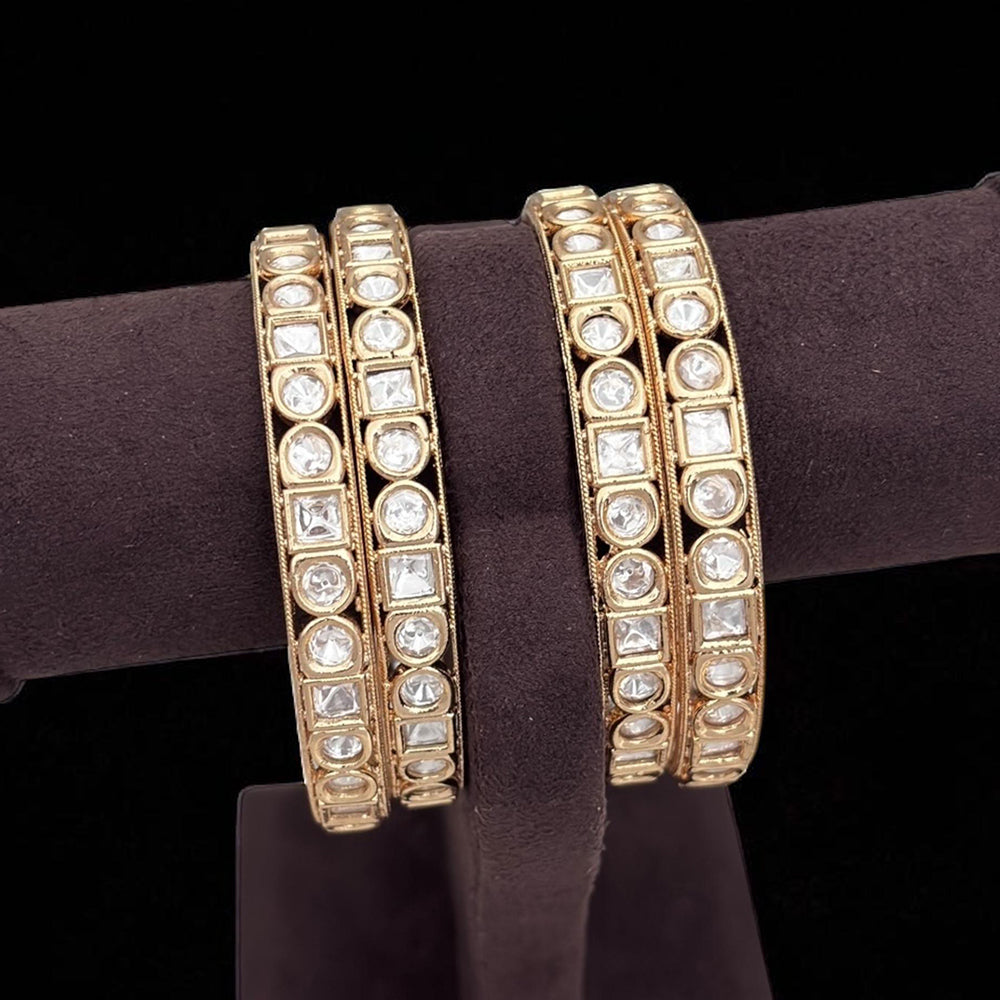 Jewel Addiction Sparkling Kundan Timeless Elegance with a Modern Twist Bangle Set