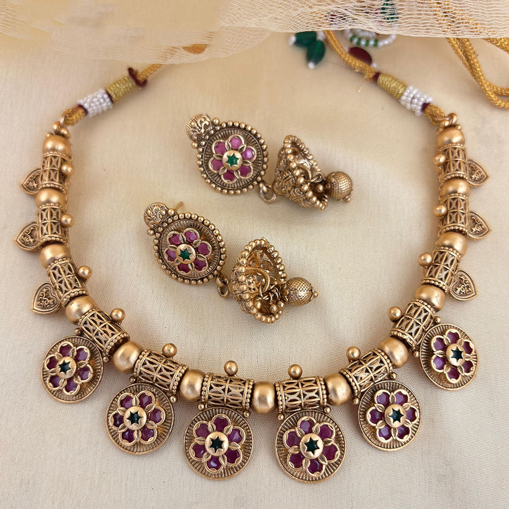 Jewel Addiction Designer Pota Stone and Pearl Elegant Necklace Set