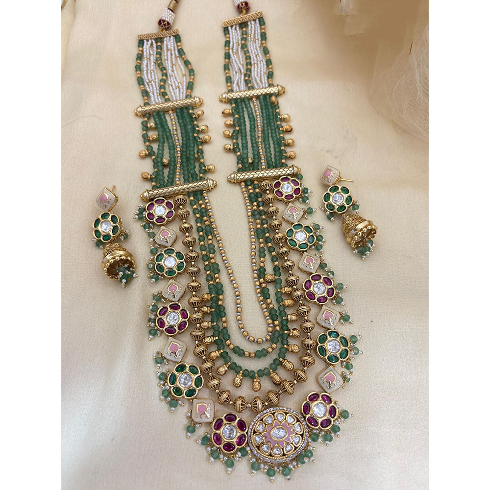 Jewel Addiction Designer Pota Stone and Pearl Elegant Necklace Set