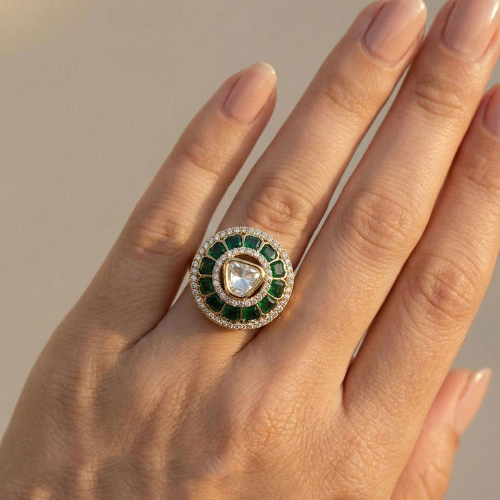 Jewel Addiction Pota Stone And Austrian Designer Finger Ring