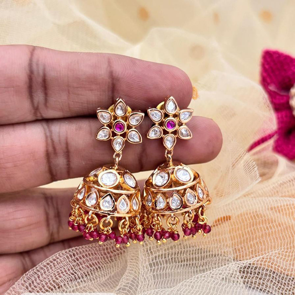 Jewel Addiction Polki Kundan Stone And Pearl Designer Jhumki Earrings