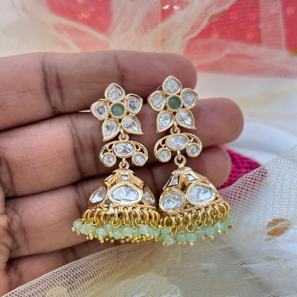 Jewel Addiction Polki Kundan Stone And Pearl Designer Jhumki Earrings