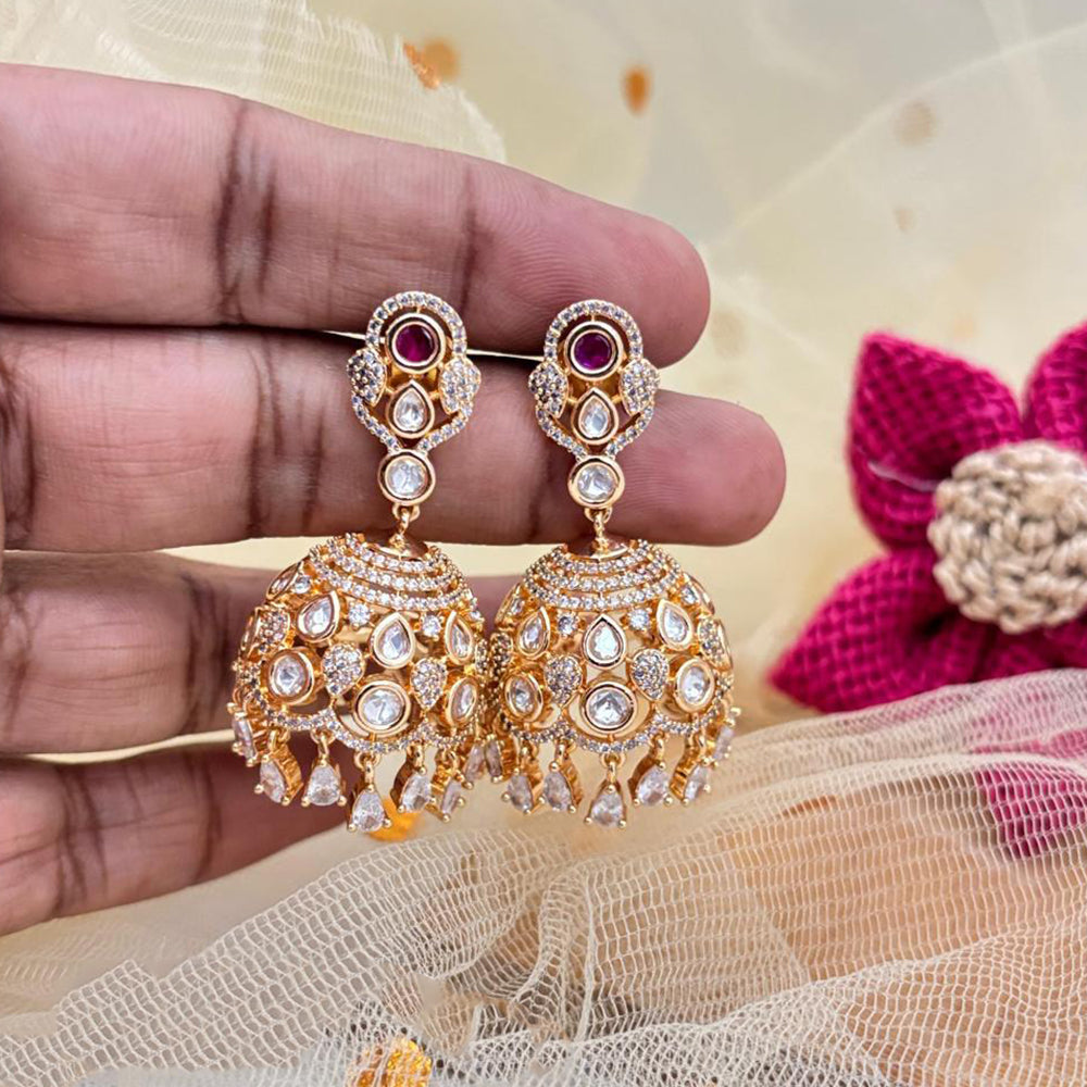 Jewel Addiction Polki Kundan Stone Designer Jhumki Earrings