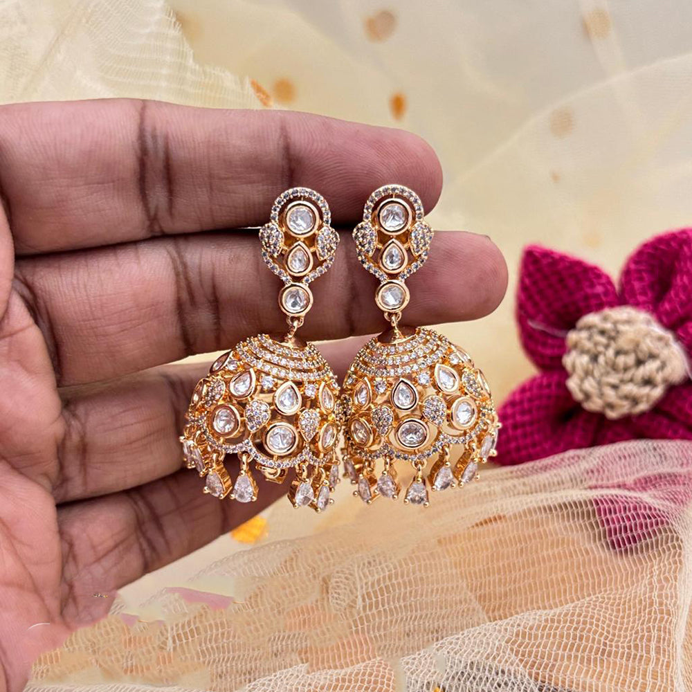 Jewel Addiction Polki Kundan Stone Designer Jhumki Earrings