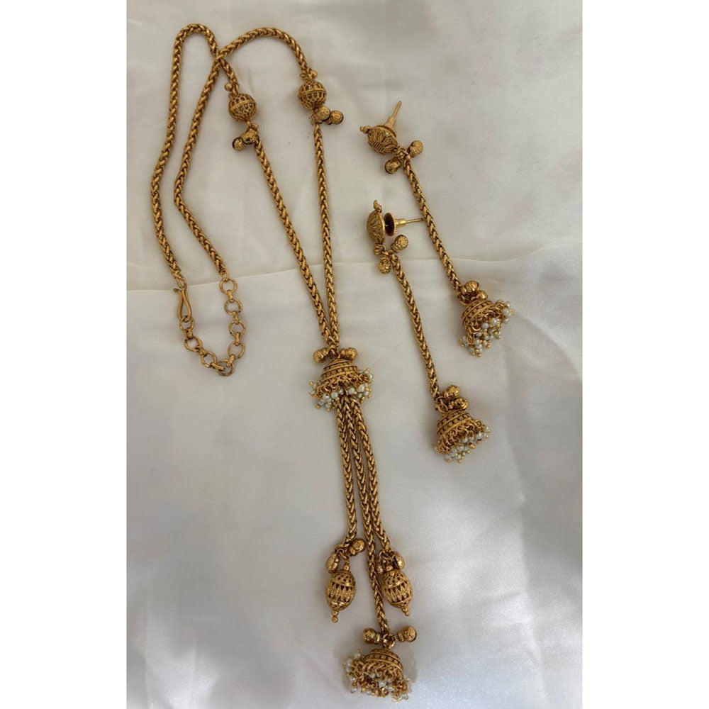 Jewel Addiction Designer Pearl Statement Long Necklace Set