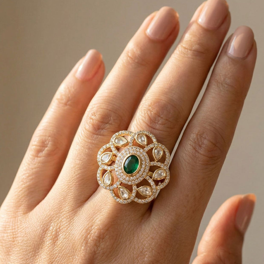 Jewel Addiction Elegant Pota Stone And Austrian Designer Finger Ring