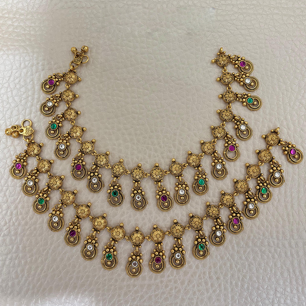 Jewel Addiction Traditional Antique-Finish Anklets