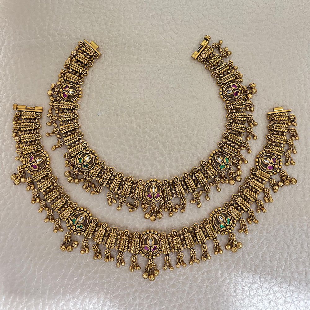 Jewel Addiction Traditional Antique-Finish Anklets