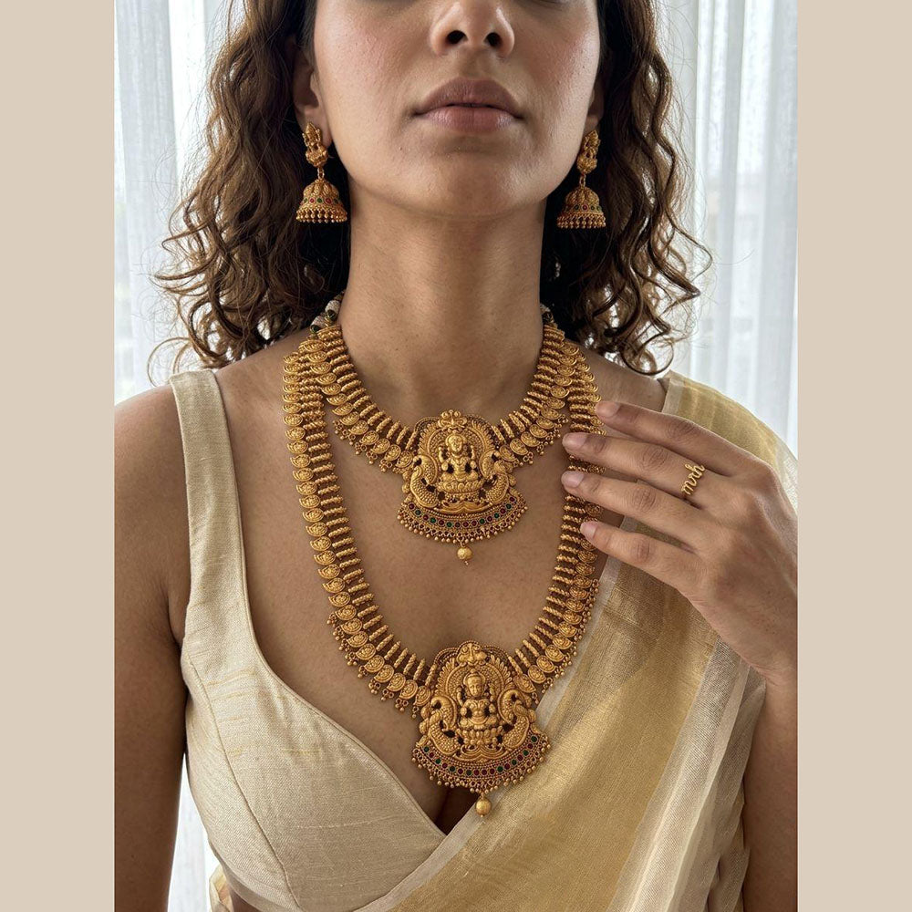 Jewel Addiction Twin Grace Pota Stone And Pearl Temple Double Necklace Set