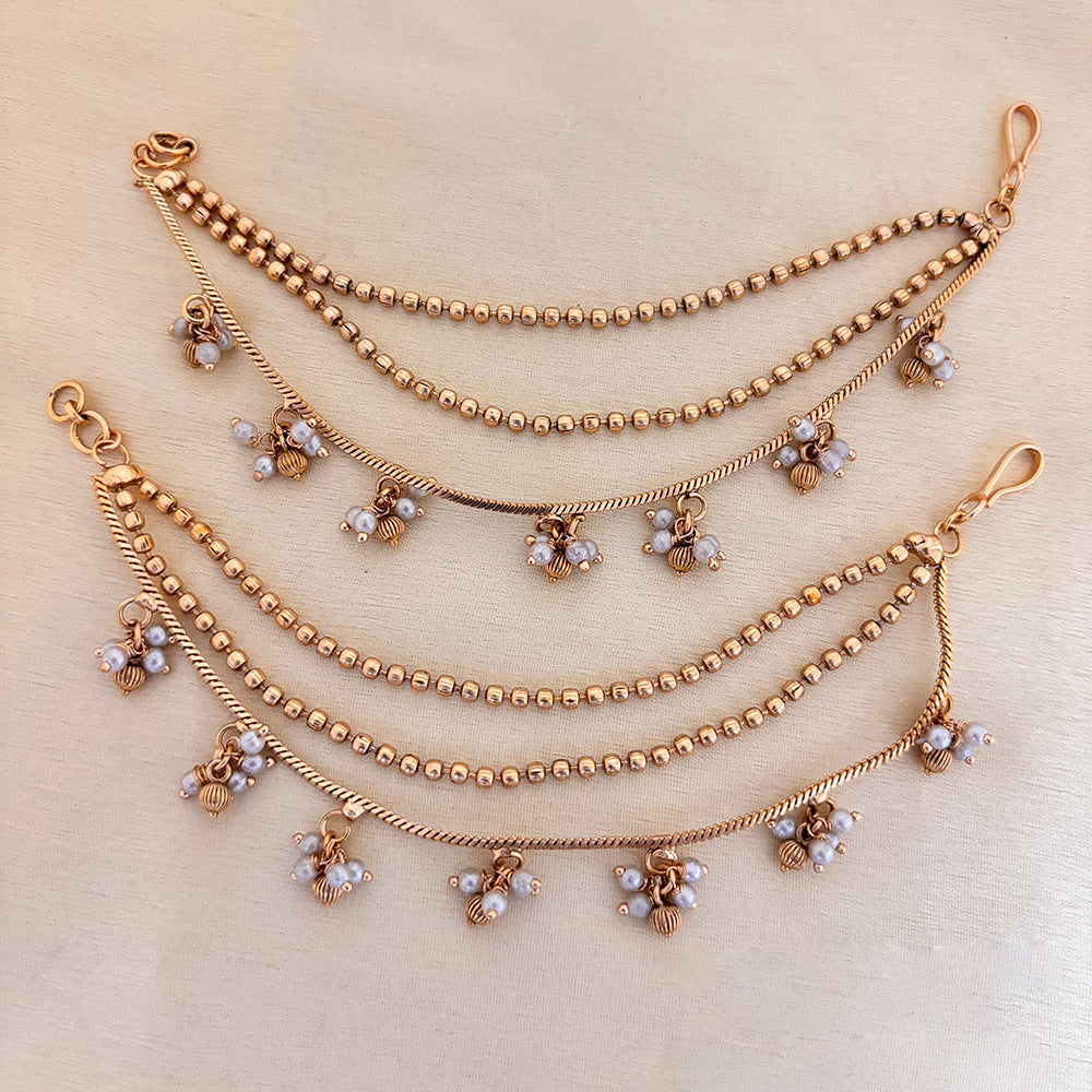 Jewel Addiction Traditional Copper Finish Pearl Multi Layer Kan Chain