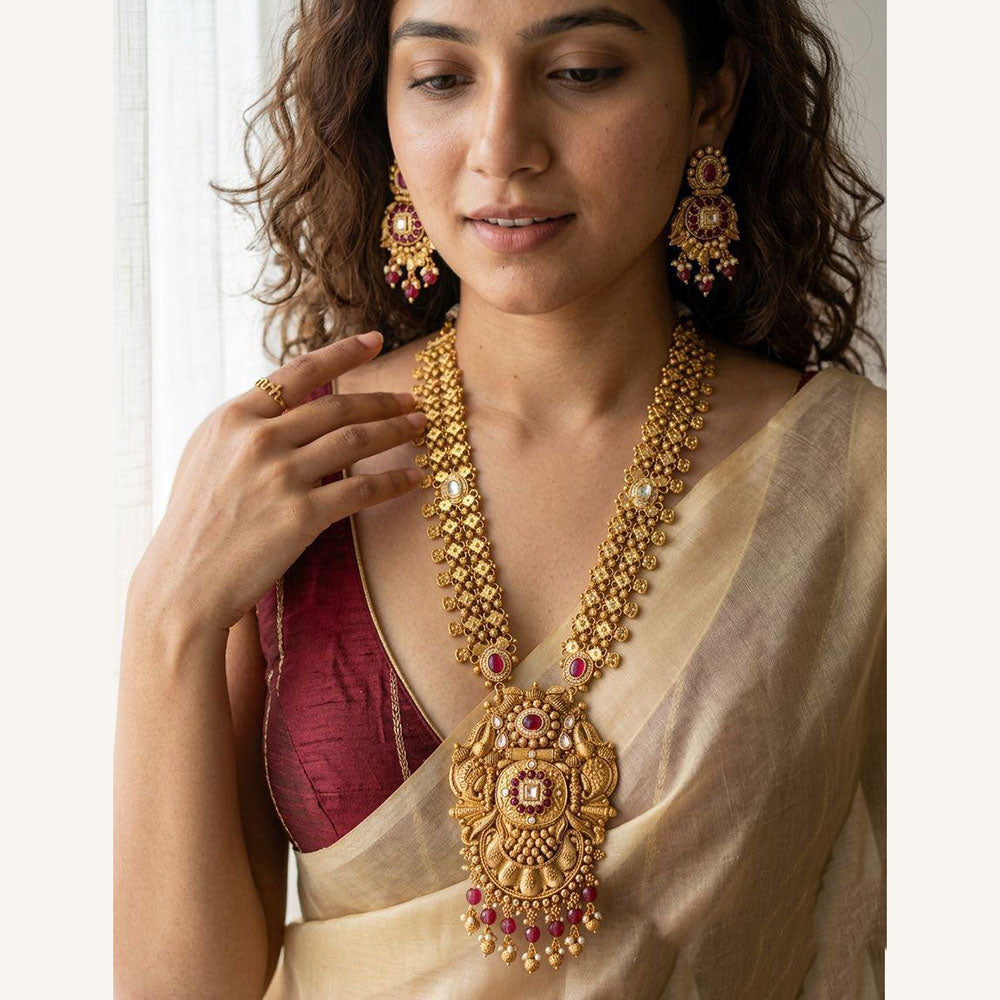 Jewel Addiction Luxury Pota Stone And Pearl Necklace Set