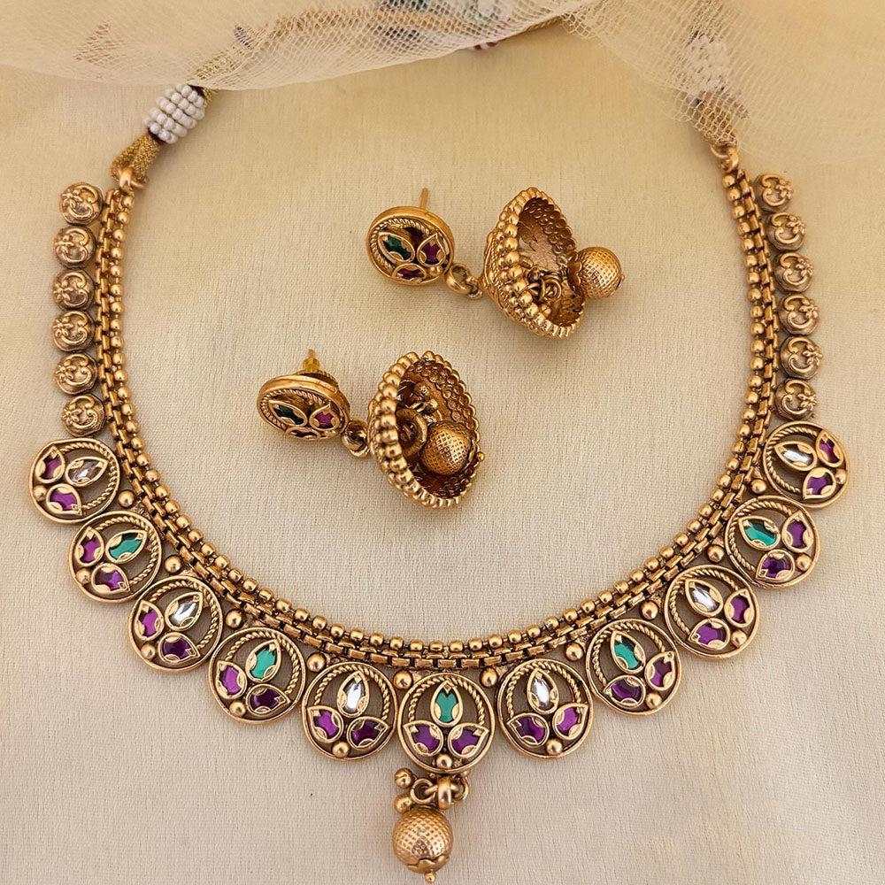 Jewel Addiction Luxury Pota Stone And Pearl Necklace Set