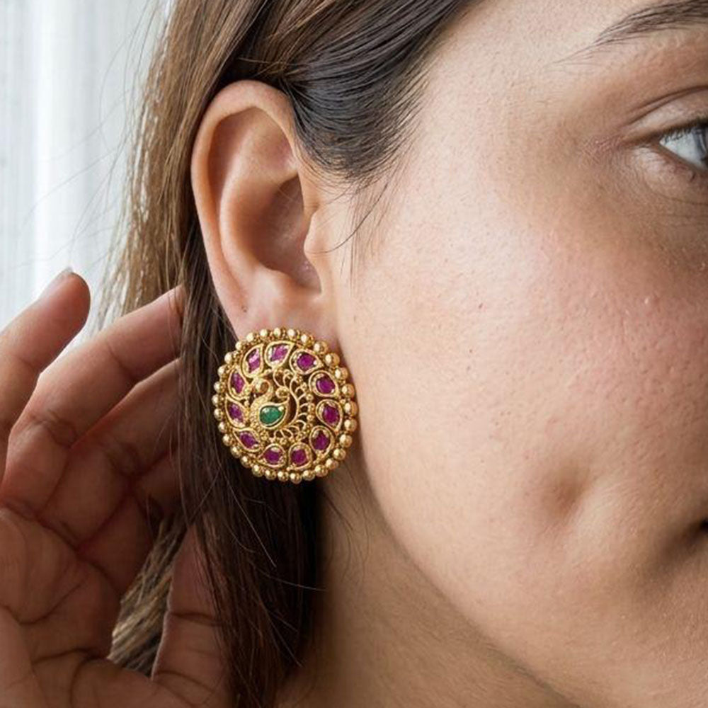 Jewel Addiction Royal Pota Stone Pearl Stud Earrings