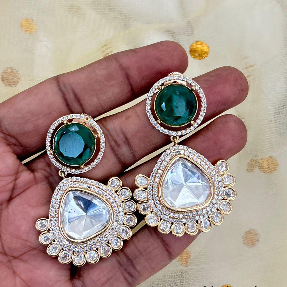 Jewel Addiction Designer Polki Kundan Stone Dangler Earrings