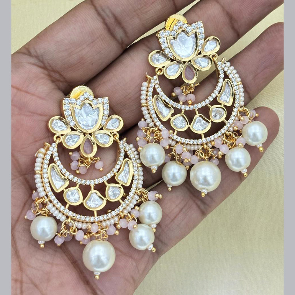 Jewel Addiction Designer Polki kundan Stone And Beads Dangler Earrings
