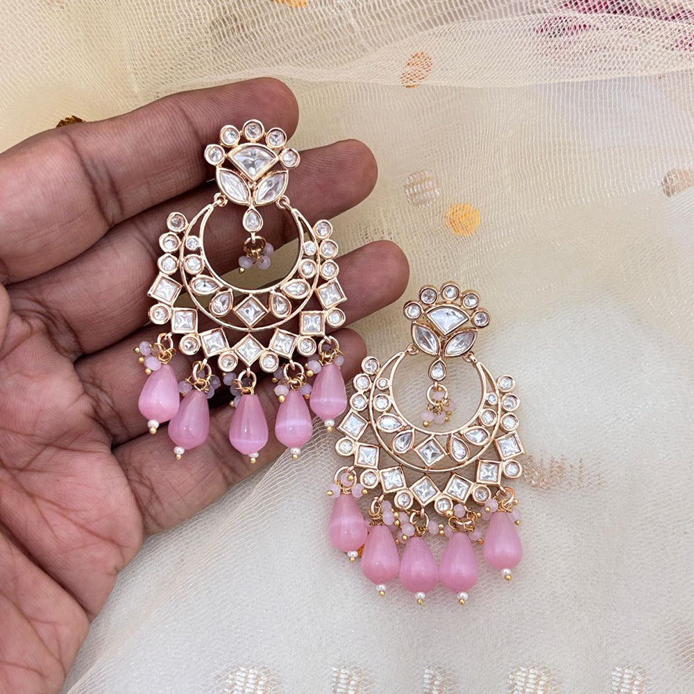 Jewel Addiction Designer Polki kundan Stone And Beads Dangler Earrings