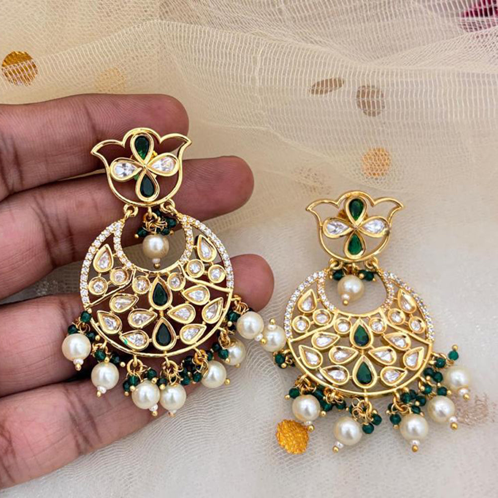 Jewel Addiction Designer Polki kundan Stone And Beads Dangler Earrings
