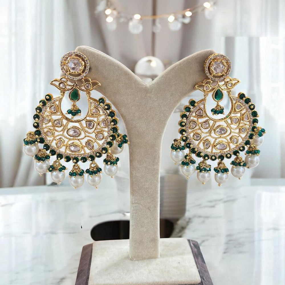 Jewel Addiction Designer Polki kundan Stone And Beads Dangler Earrings