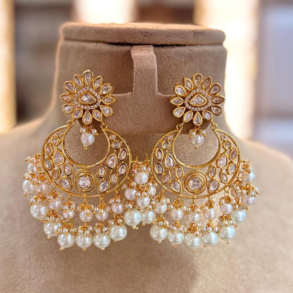 Jewel Addiction Designer Polki kundan Stone And Beads Dangler Earrings