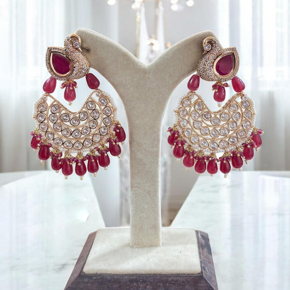 Jewel Addiction Designer Polki kundan Stone And Beads Dangler Earrings