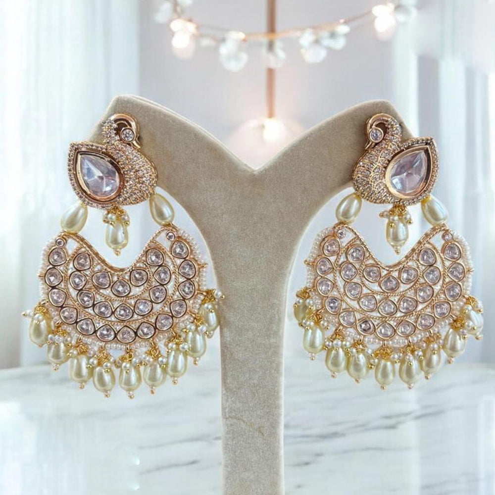 Jewel Addiction Designer Polki kundan Stone And Beads Dangler Earrings
