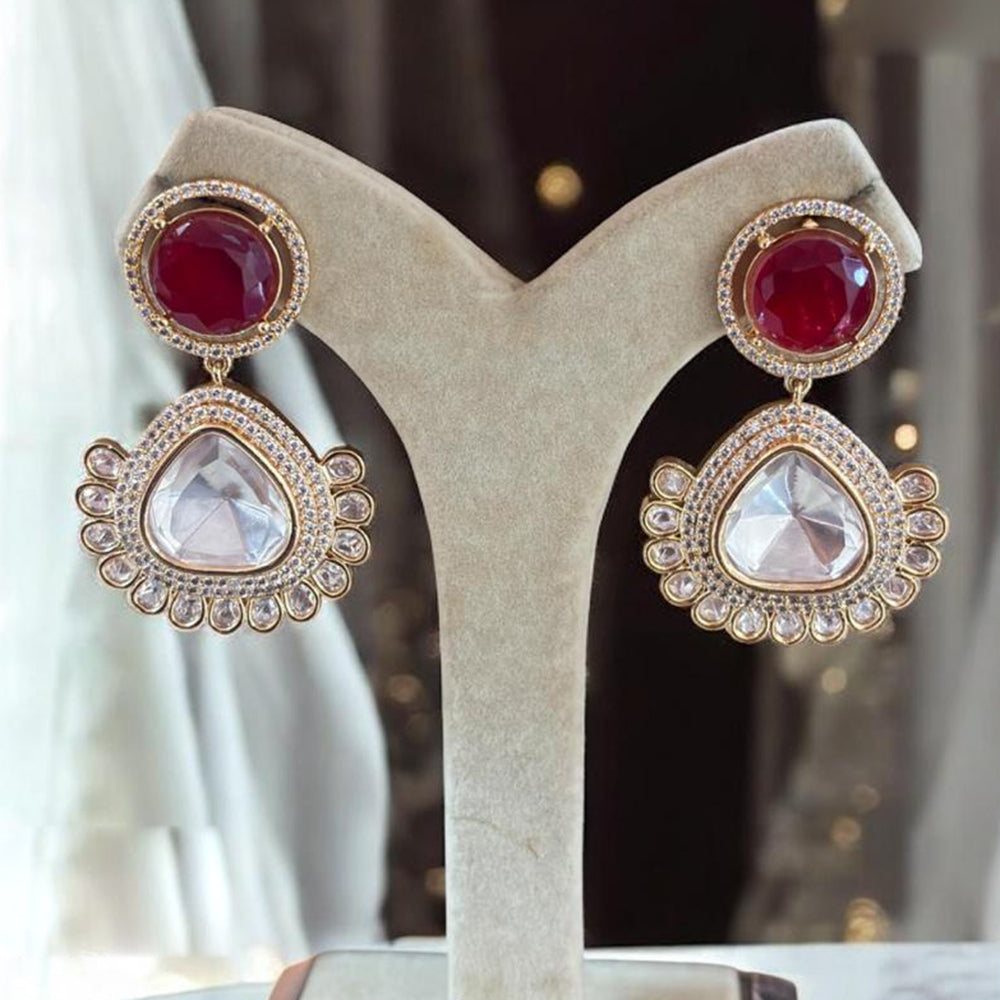 Jewel Addiction Designer Polki kundan Stone Dangler Earrings