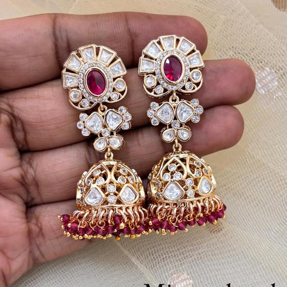 Jewel Addiction Ethnic Polki Kundan Stone And Pearl Designer Jhumki Earrings