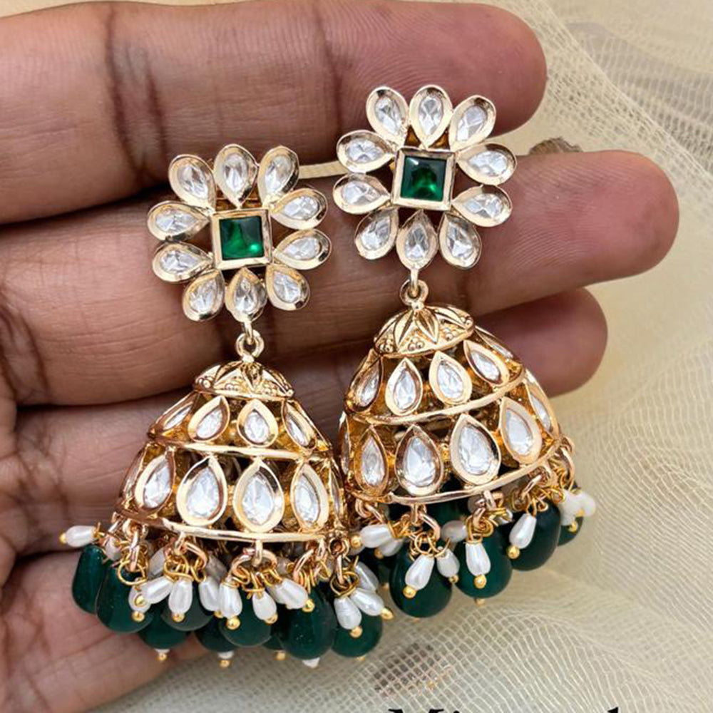 Jewel Addiction Ethnic Polki Kundan Stone And Pearl Designer Jhumki Earrings