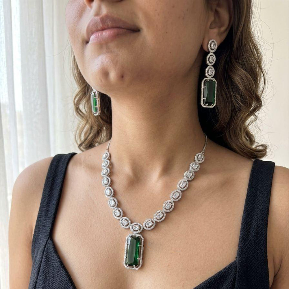 Jewel Addiction Classic American Diamond Necklace Set