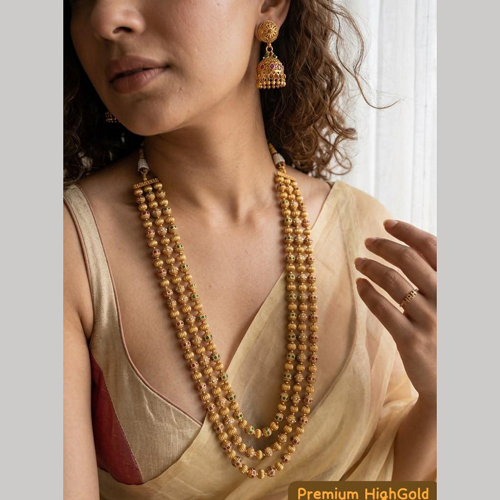 Jewel Addiction Designer Pota Stone And Beaded Long Necklace Set for Women