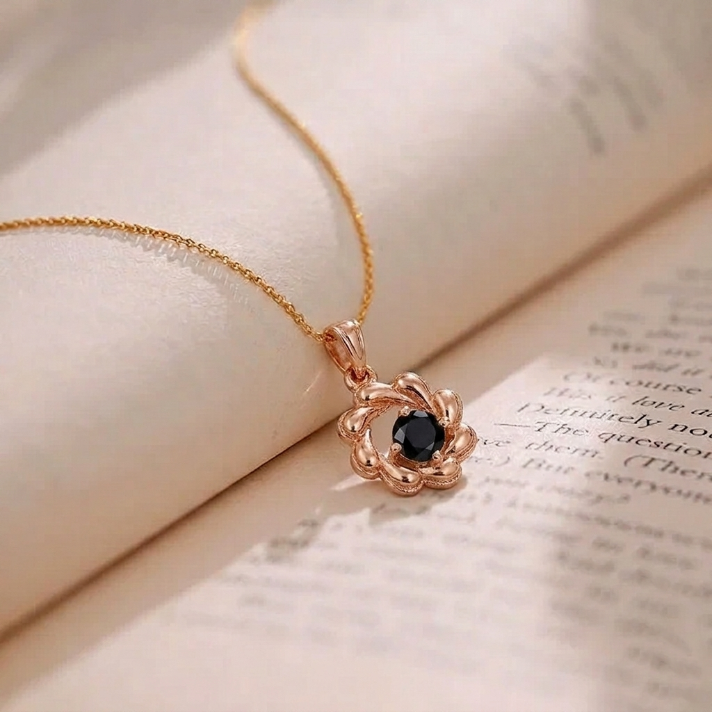 Urthn Gold Plated Assorted Colors Stylish Chain Pendant For Women & Girls (Pack of 12)