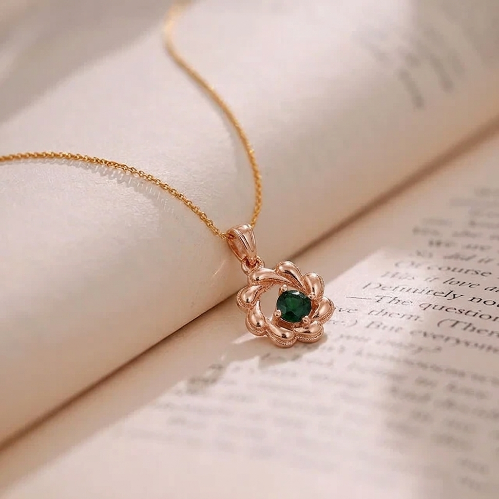 Urthn Gold Plated Assorted Colors Stylish Chain Pendant For Women & Girls (Pack of 12)