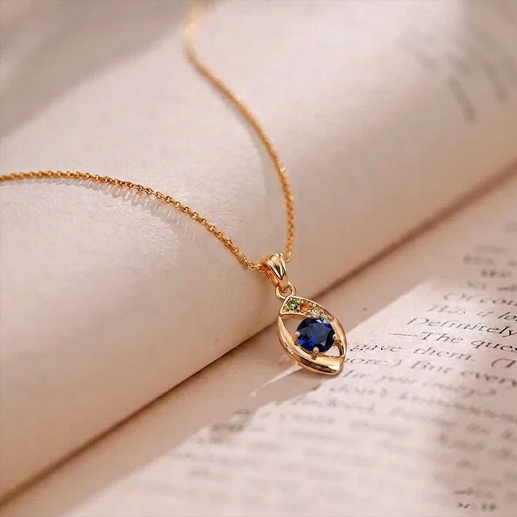 Urthn Gold Plated Assorted Colors Stylish Chain Pendant For Women & Girls (Pack of 12)