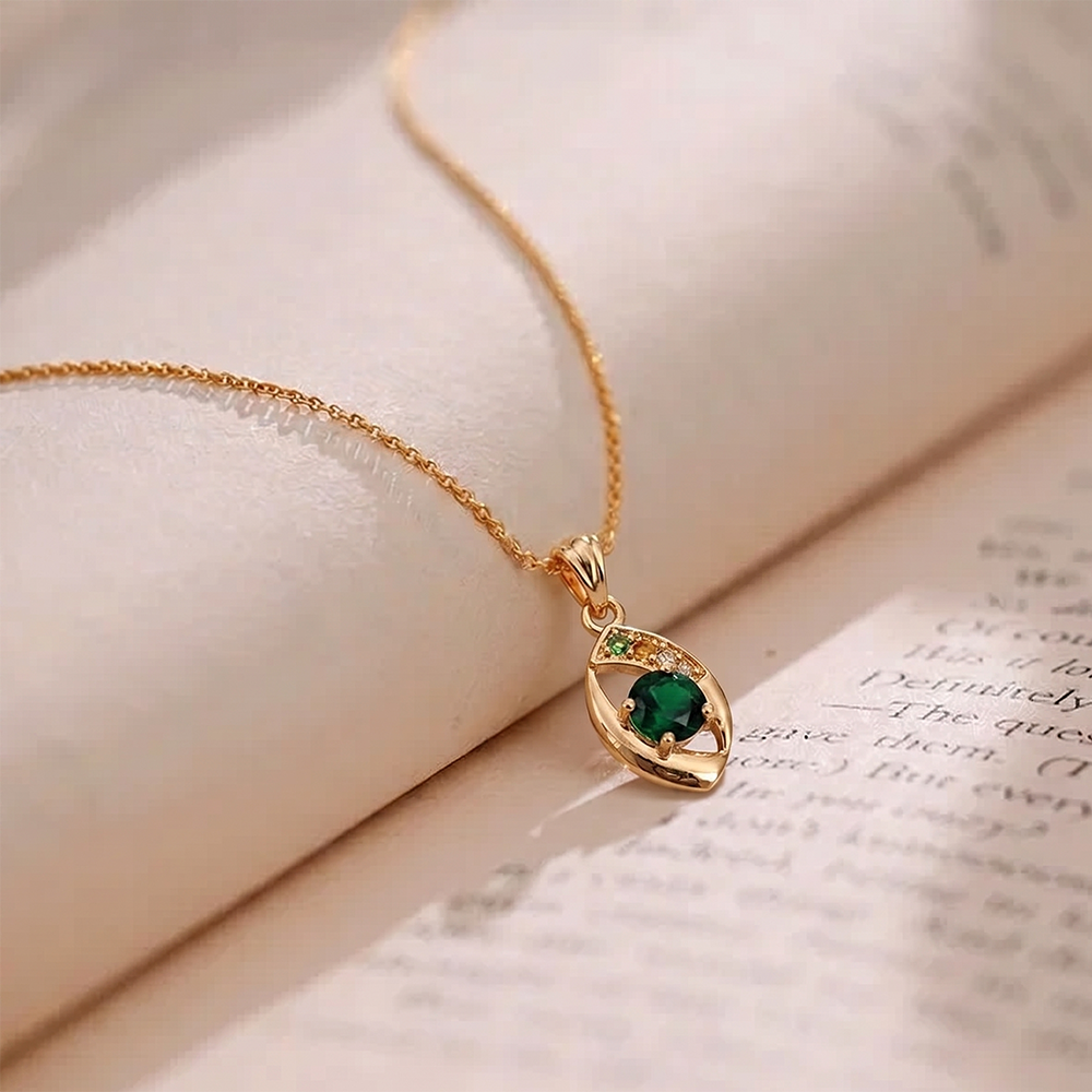 Urthn Gold Plated Assorted Colors Stylish Chain Pendant For Women & Girls (Pack of 12)