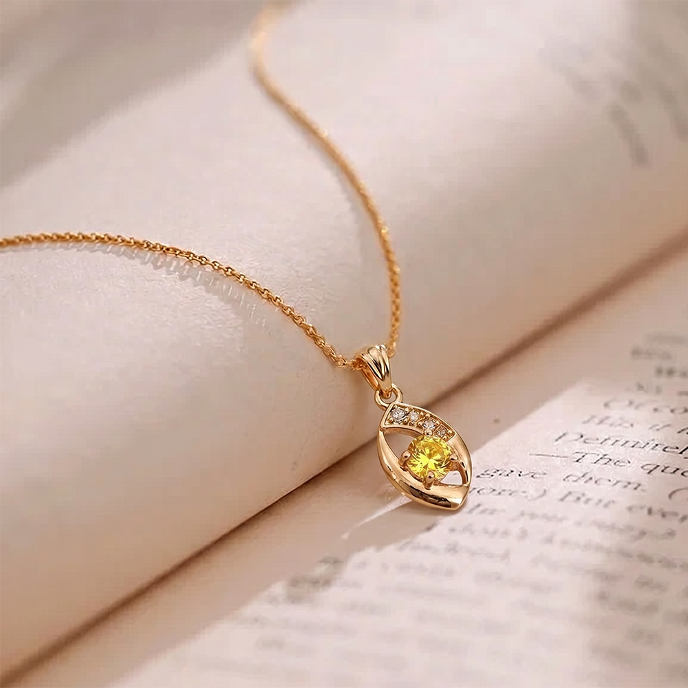 Urthn Gold Plated Assorted Colors Stylish Chain Pendant For Women & Girls (Pack of 12)