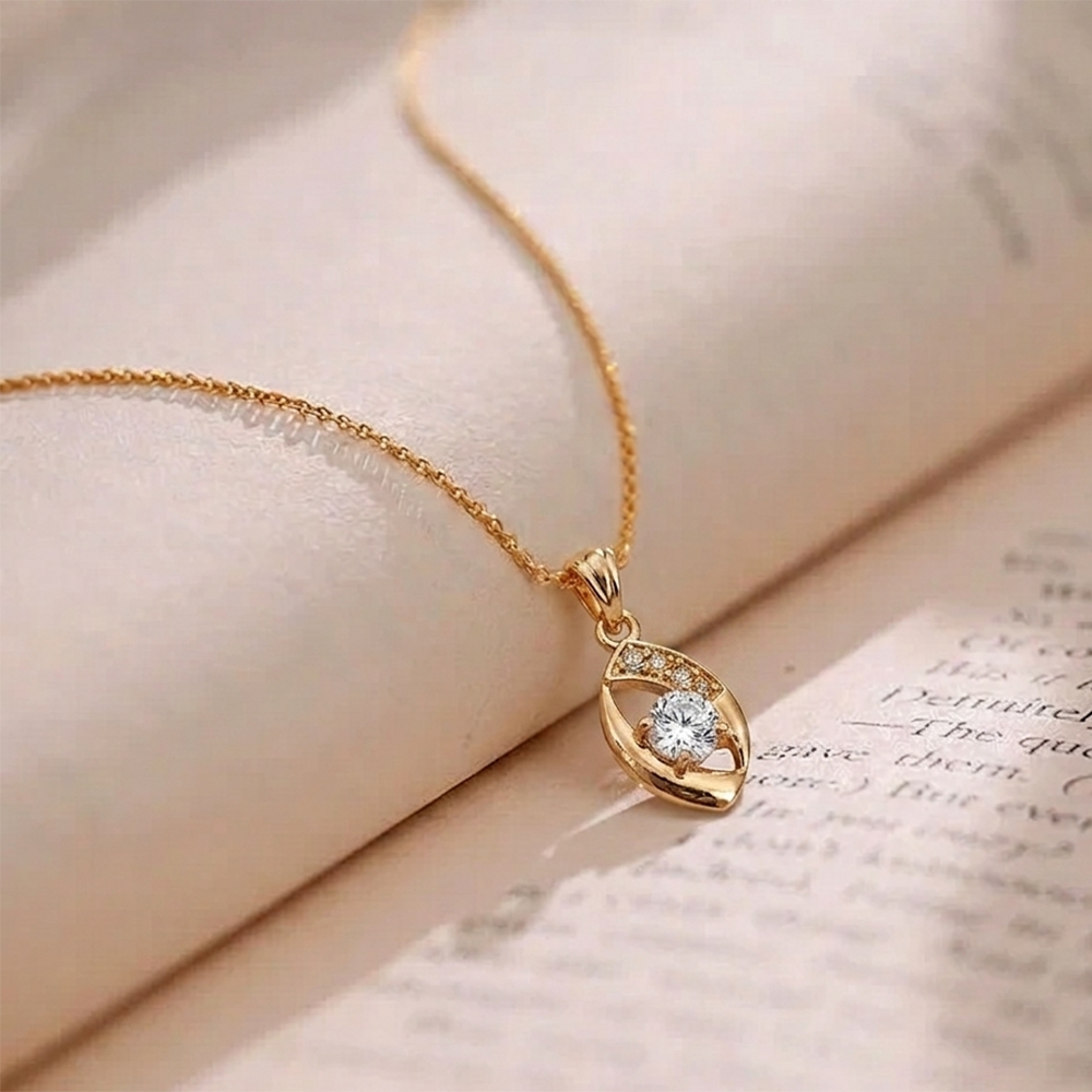 Urthn Gold Plated Assorted Colors Stylish Chain Pendant For Women & Girls (Pack of 12)