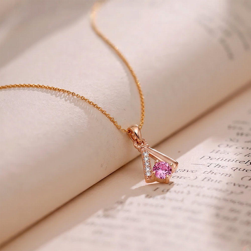 Urthn Gold Plated Assorted Colors Stylish Chain Pendant For Women & Girls (Pack of 12)