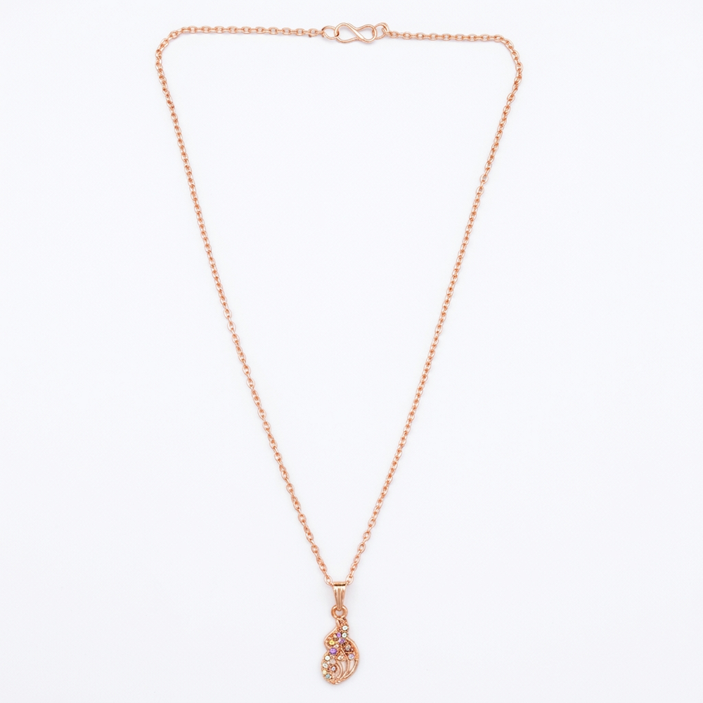 Urthn Rose Gold Plated Chain Pendant For Women and Girls(Pack of 6)