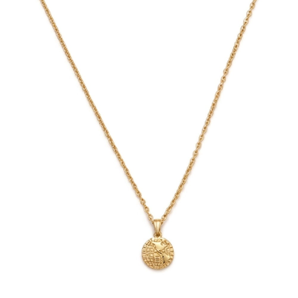 Urthn Gold Plated World Map Chain Pendant for Women & Girls (Pack of 8)